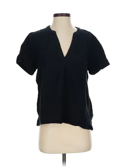 Pre-owned Jcrew Short Sleeve Blouse In Black