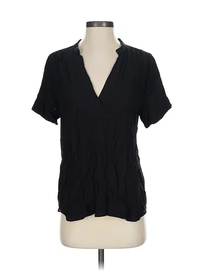 Pre-owned Jcrew Short Sleeve Blouse In Black