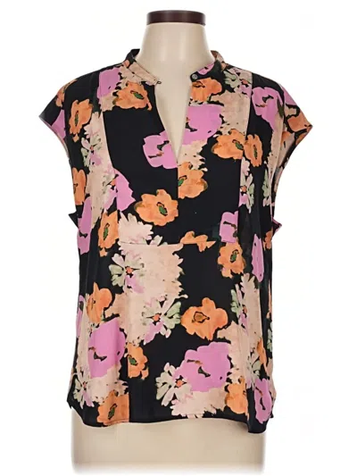 Pre-owned Jcrew Short Sleeve Blouse In Black