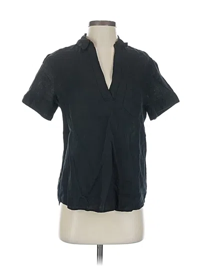 Pre-owned Jcrew Short Sleeve Blouse In Black