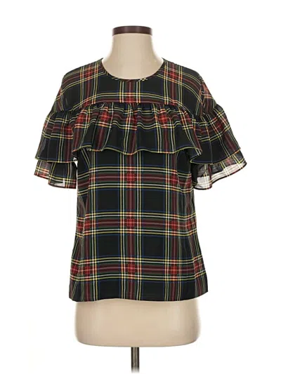 Pre-owned Jcrew Short Sleeve Blouse In Black