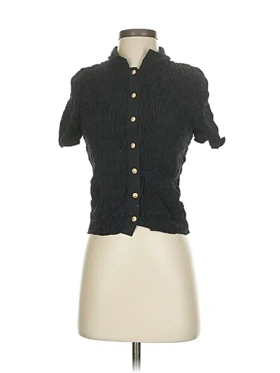 Pre-owned Jcrew Short Sleeve Blouse In Black