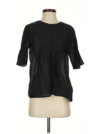 Pre-owned Jcrew Short Sleeve Blouse In Black