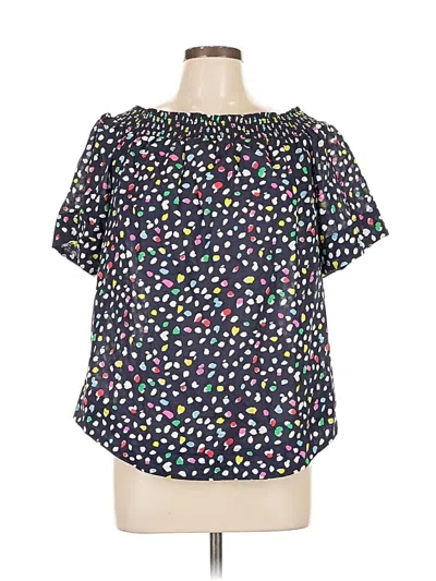 Pre-owned Jcrew Short Sleeve Blouse In Black