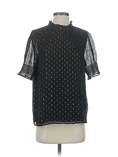Pre-owned Jcrew Short Sleeve Blouse In Black
