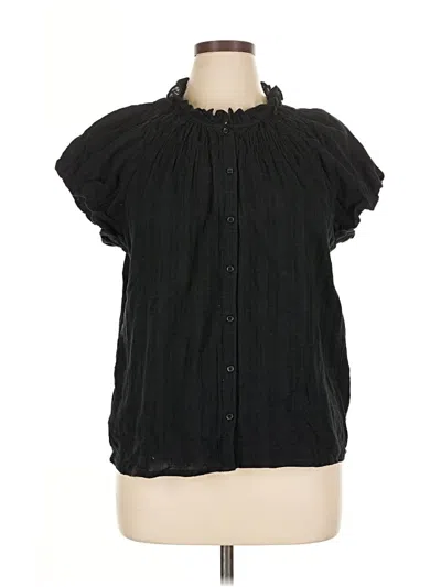 Pre-owned Jcrew Short Sleeve Blouse In Black