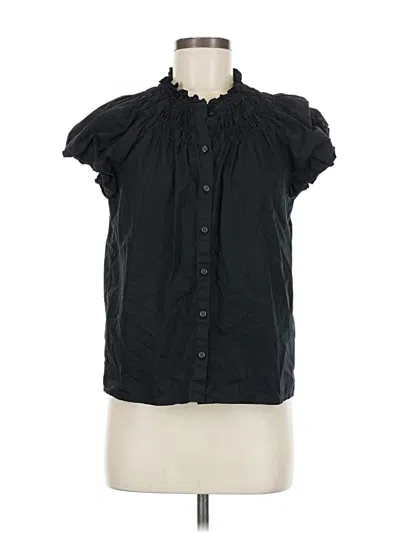 Pre-owned Jcrew Short Sleeve Blouse In Black