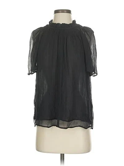 Pre-owned Jcrew Short Sleeve Blouse In Black