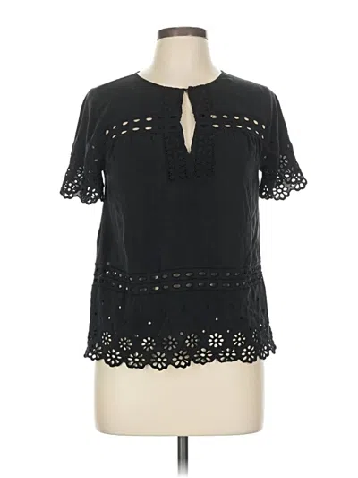 Pre-owned Jcrew Short Sleeve Blouse In Black