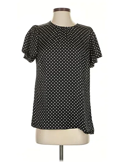 Pre-owned Jcrew Short Sleeve Blouse In Black