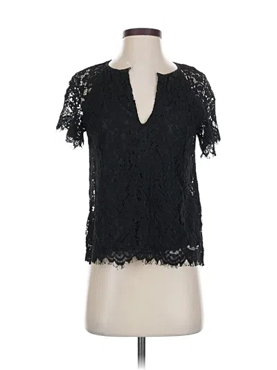 Pre-owned Jcrew Short Sleeve Blouse In Black