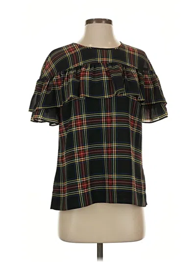 Pre-owned Jcrew Short Sleeve Blouse In Black