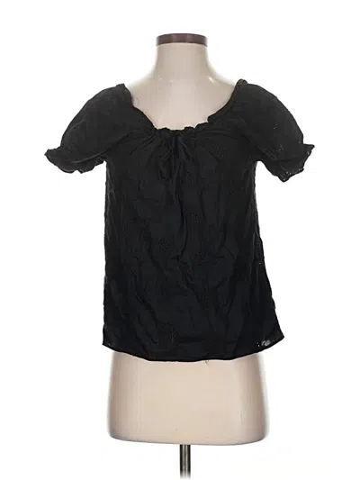 Pre-owned Jcrew Short Sleeve Blouse In Black