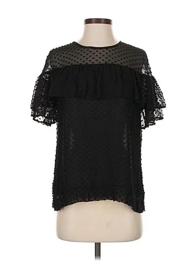 Pre-owned Jcrew Short Sleeve Blouse In Black