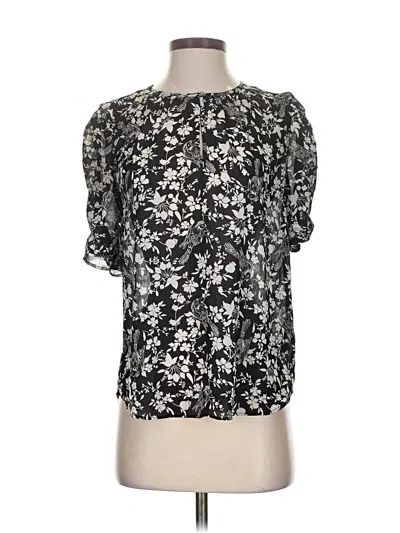 Pre-owned Jcrew Short Sleeve Blouse In Black