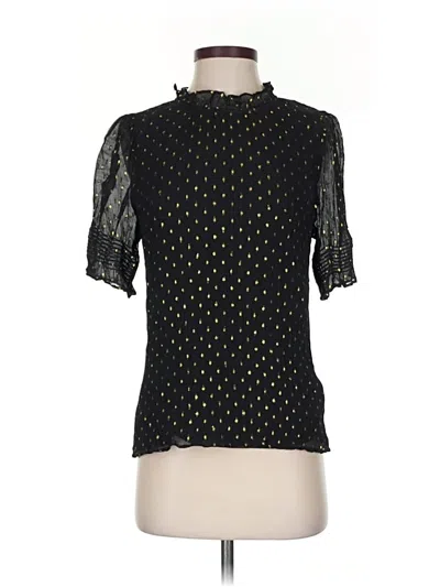 Pre-owned Jcrew Short Sleeve Blouse In Black