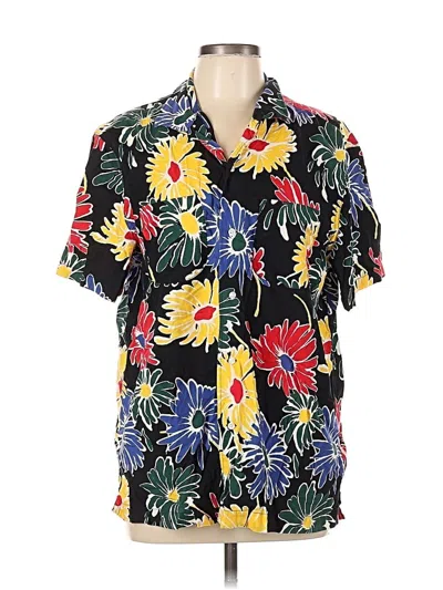 Pre-owned Jcrew Short Sleeve Blouse In Black