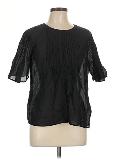 Pre-owned Jcrew Short Sleeve Blouse In Black