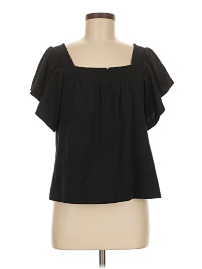 Pre-owned Jcrew Short Sleeve Blouse In Black