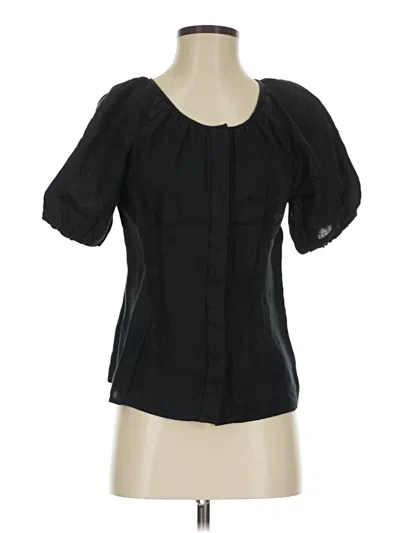 Pre-owned Jcrew Short Sleeve Blouse In Black