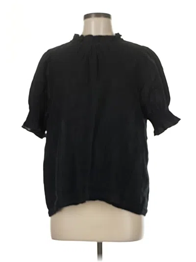 Pre-owned Jcrew Short Sleeve Blouse In Black