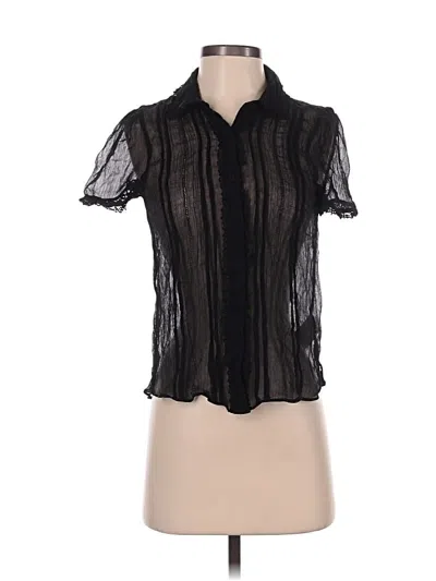 Pre-owned Jcrew Short Sleeve Blouse In Black