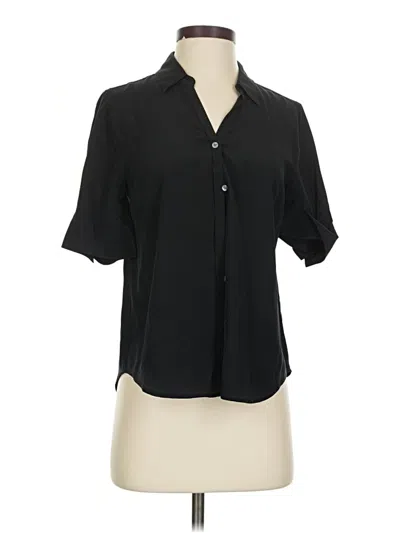 Pre-owned Jcrew Short Sleeve Blouse In Black