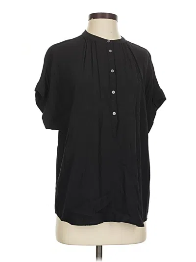 Pre-owned Jcrew Short Sleeve Blouse In Black