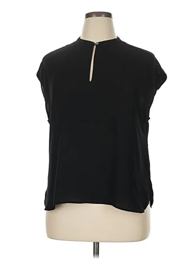 Pre-owned Jcrew Short Sleeve Blouse In Black