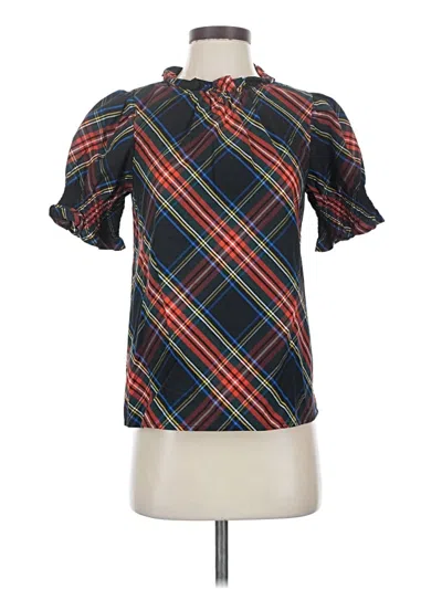 Pre-owned Jcrew Short Sleeve Blouse In Black