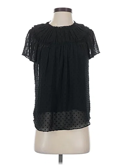Pre-owned Jcrew Short Sleeve Blouse In Black