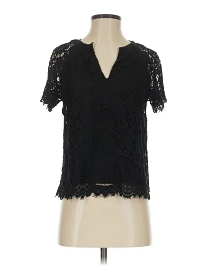 Pre-owned Jcrew Short Sleeve Blouse In Black