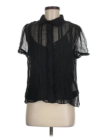 Pre-owned Jcrew Short Sleeve Blouse In Black