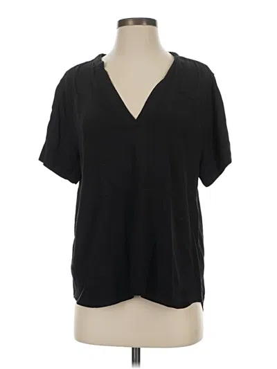 Pre-owned Jcrew Short Sleeve Blouse In Black