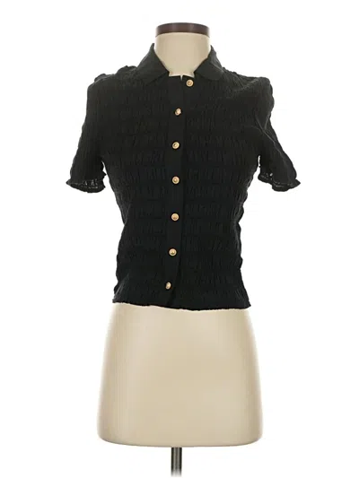 Pre-owned Jcrew Short Sleeve Blouse In Black