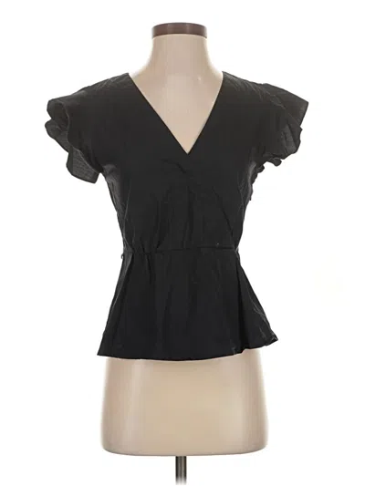 Pre-owned Jcrew Short Sleeve Blouse In Black