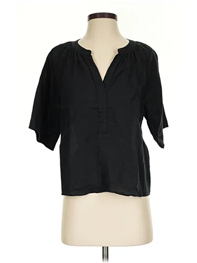 Pre-owned Jcrew Short Sleeve Blouse In Black