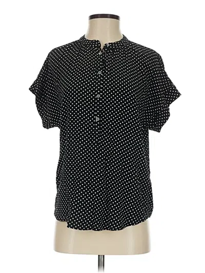 Pre-owned Jcrew Short Sleeve Blouse In Black