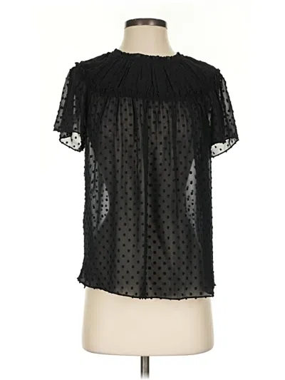 Pre-owned Jcrew Short Sleeve Blouse In Black