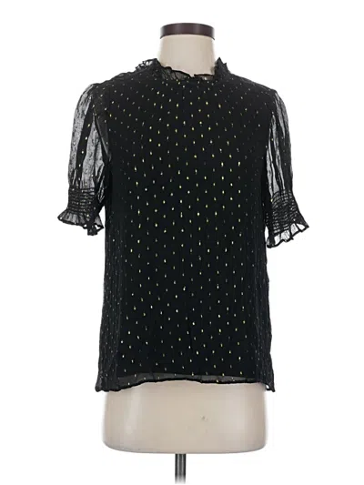Pre-owned Jcrew Short Sleeve Blouse In Black