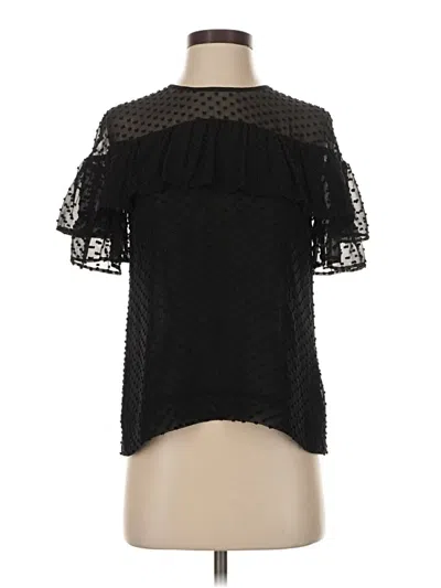 Pre-owned Jcrew Short Sleeve Blouse In Black