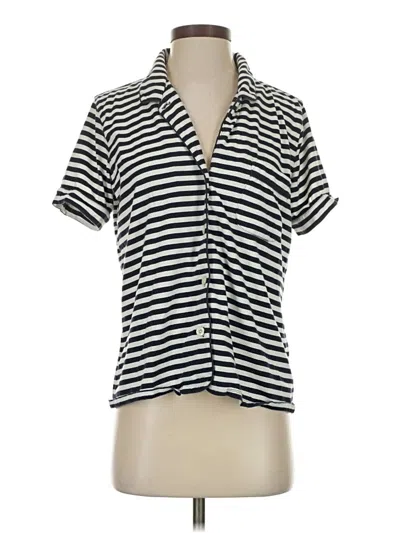 Pre-owned Jcrew Short Sleeve Blouse In Black