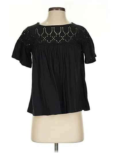 Pre-owned Jcrew Short Sleeve Blouse In Black