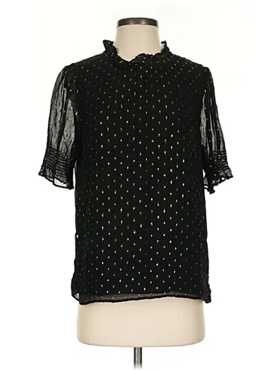 Pre-owned Jcrew Short Sleeve Blouse In Black