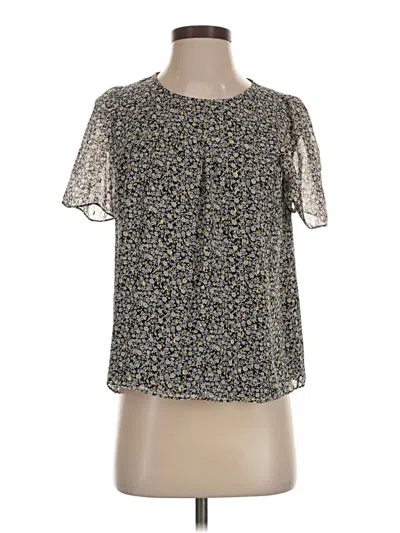 Pre-owned Jcrew Short Sleeve Blouse In Black