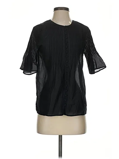 Pre-owned Jcrew Short Sleeve Blouse In Black