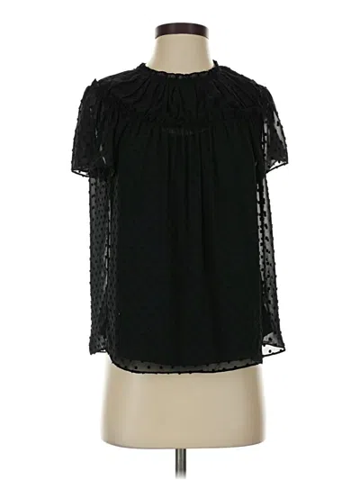 Pre-owned Jcrew Short Sleeve Blouse In Black