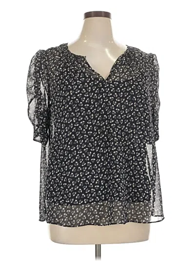 Pre-owned Jcrew Short Sleeve Blouse In Black