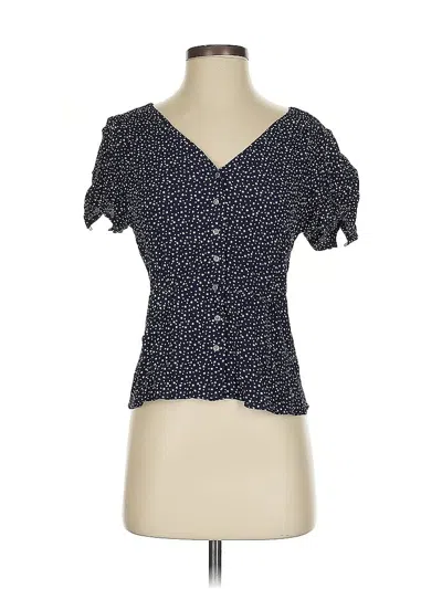 Pre-owned Jcrew Short Sleeve Blouse In Blue