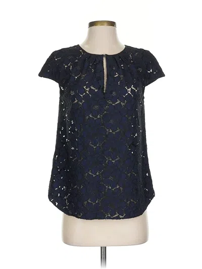 Pre-owned Jcrew Short Sleeve Blouse In Blue